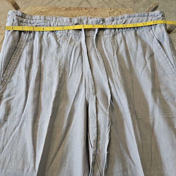 For Cynthia Gray Linen Blend Pants Size Medium - Picture 9 of 11